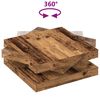 vidaXL Table basse rotative &agrave; 360 degr&eacute;s vieux bois 90x90x34,5 cm