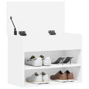 vidaXL Banc &agrave; chaussures Blanc 60x30x45 cm Bois d&rsquo;ing&eacute;nierie