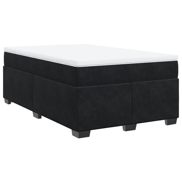 vidaXL Sommier à lattes de lit avec matelas Noir 120x200 cm Velours