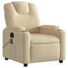 vidaXL Fauteuil inclinable de massage en tissu cr&egrave;me