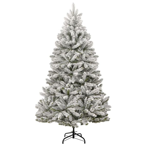 vidaXL Sapin de Noël artificiel à charnières avec neige floquée 210 cm