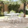 vidaXL Ensemble de salle &agrave; manger pour jardin 5 pcs Blanc Aluminium