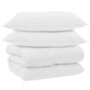 vidaXL Duvet d'hiver avec oreiller 3 pi&egrave;ces Blanc Microfibre