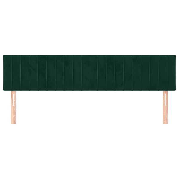 vidaXL T&ecirc;tes de lit Vert fonc&eacute; 160x5x78/88 cm Velours