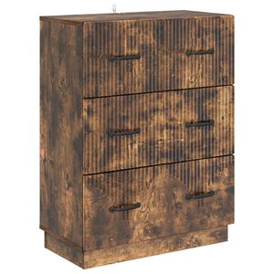 vidaXL Armoire &agrave; tiroirs Ch&ecirc;ne fum&eacute; 66 x 34,5 x 87 cm