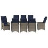 vidaXL Ensemble table et chaises avec coussin 9 pcs Gris Rotin PE