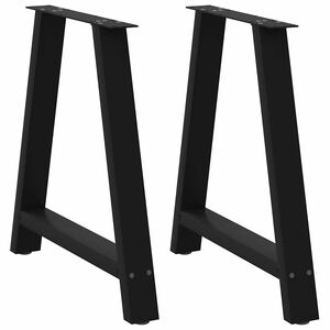 vidaXL Pieds de table &agrave; manger en forme de A 2 pi&egrave;ces Noir 80 x (72-73) cm Acier