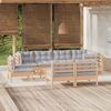 vidaXL Salon de jardin 9 pcs avec coussins gris bois de pin massif