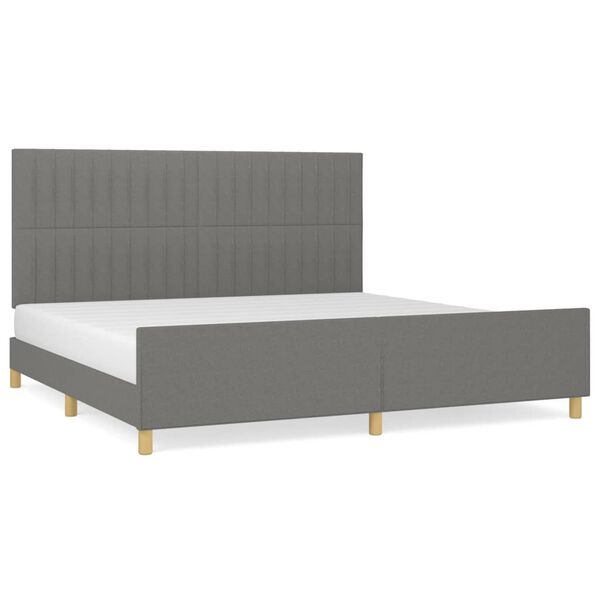 vidaXL Cadre de lit sans matelas gris fonc&eacute; 200x200 cm tissu