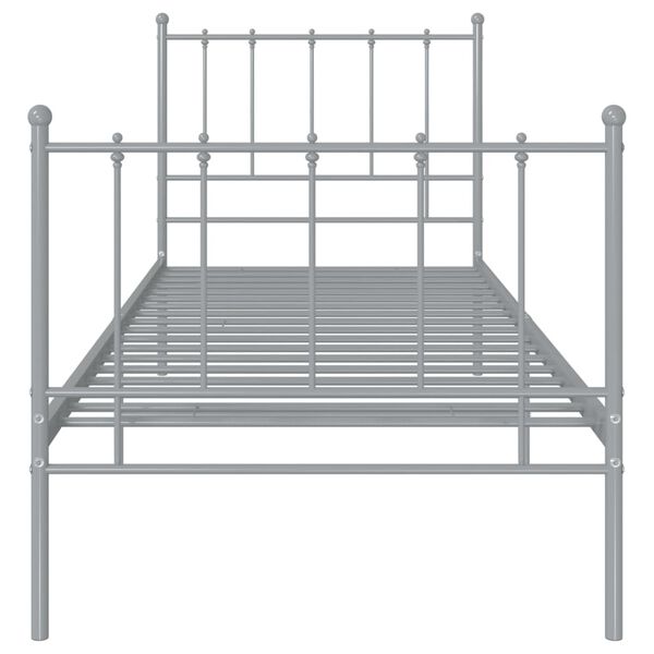 vidaXL Cadre de lit sans matelas gris m&eacute;tal 100x200 cm