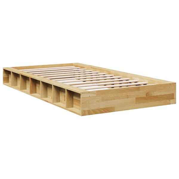 vidaXL Cadre de lit sans matelas 75x190 cm bois massif de chêne