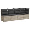 vidaXL Canap&eacute; de jardin et coussins 4 places gris clair r&eacute;sine tress&eacute;e