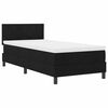 vidaXL Lit &agrave; ressorts avec matelas Noir 90 x 200 cm tissu