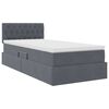 vidaXL Lit de Rangement avec matelas Gris fonc&eacute; 90 x 190 cm Velours