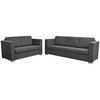 vidaXL Ensemble de canap&eacute;s deux pi&egrave;ces Tissu Gris fonc&eacute;