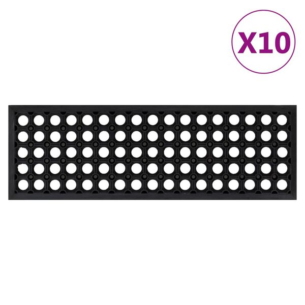 vidaXL Marches d'escalier 10 pcs 25x75 cm caoutchouc