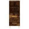 vidaXL Buffet haut Ch&ecirc;ne fum&eacute; 34,5x34x180 cm Bois d'ing&eacute;nierie