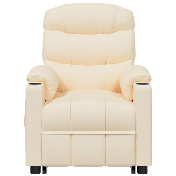 vidaXL Fauteuil de massage Cr&egrave;me Tissu