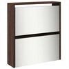 vidaXL Armoire &agrave; chaussures miroir 5niveaux Ch&ecirc;ne marron 63x17x169,5cm