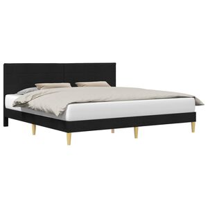 vidaXL Cadre de lit avec t&ecirc;te de lit Noir 200 x 200 cm Tissu