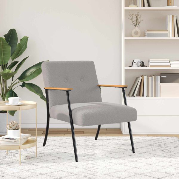 vidaXL fauteuil Gris clair 59 x 75 x 78 cm