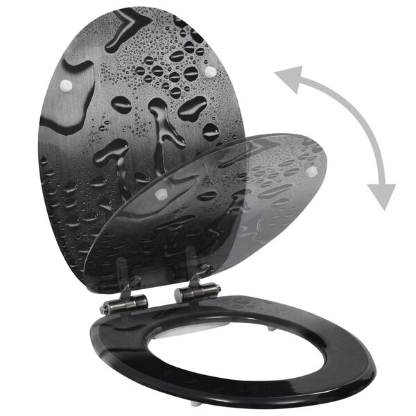 vidaXL lot de 2 Siège WC MDF Couvercle fermeture douceur Goutte d'eau