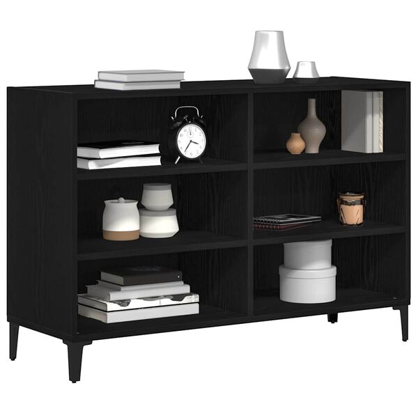 vidaXL Buffet Ch&ecirc;ne noir 103,5 x 35 x 70 cm Bois d'ing&eacute;nierie