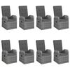 vidaXL Ensemble &agrave; manger de jardin 9 pcs Gris