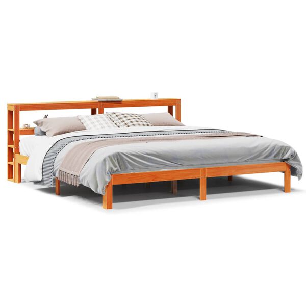 vidaXL Cadre de lit sans matelas cire marron 180x200cm bois pin massif
