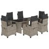 vidaXL Ensemble &agrave; manger de jardin et coussins 7 pcs gris rotin
