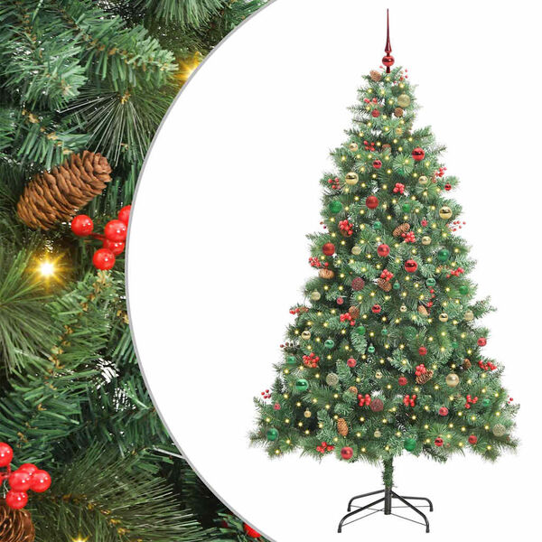 vidaXL Sapin de No&euml;l artificiel Vert 240 cm PVC et m&eacute;tal
