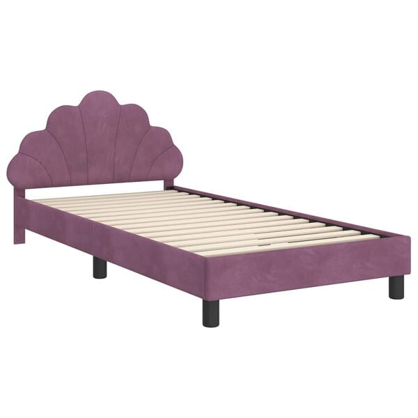 vidaXL Cadre de lit pour enfants avec tête de lit Violet 80 x 200 cm