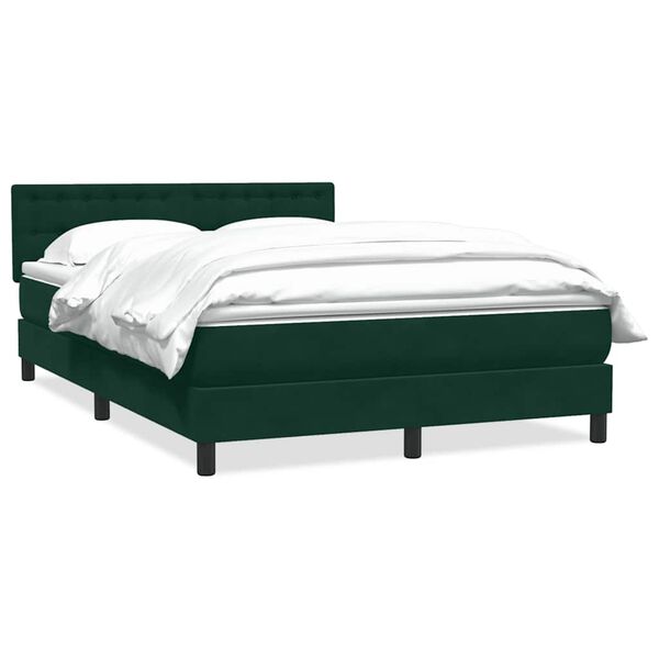 vidaXL Sommier &agrave; lattes de lit et matelas vert fonc&eacute; 160x210cm velours