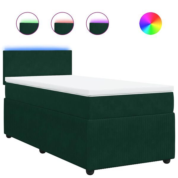 vidaXL Sommier &agrave; lattes de lit avec matelas Vert fonc&eacute; 100x200 cm