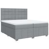 vidaXL Sommier &agrave; lattes de lit avec matelas Gris clair 200x200cm Tissu