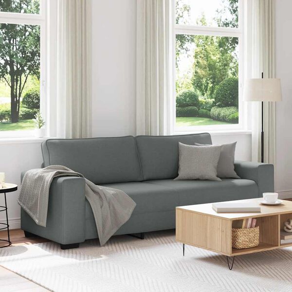 vidaXL Canap&eacute; &agrave; 3 places gris fonc&eacute; 180 cm tissu