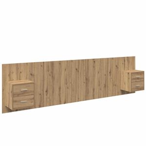 vidaXL T&ecirc;te de lit avec armoire avec tiroir 3 pcs Ch&ecirc;ne artisanal