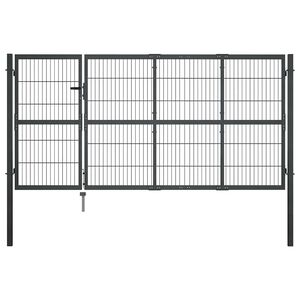 vidaXL Portail de jardin avec poteaux en acier 350 x 120 cm anthracite