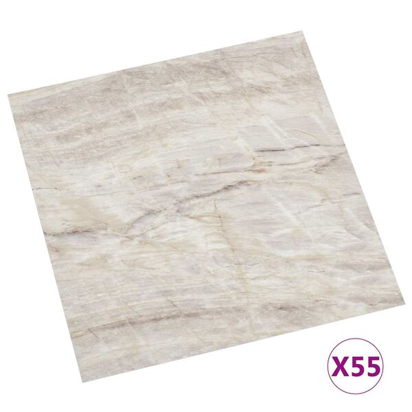 vidaXL Planches de sol 55 pcs Beige 5,11 m&sup2; PVC