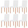 vidaXL Table et chaises 7 pcs Cuir synthétique Chêne Couleur crème