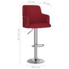 vidaXL Tabourets de bar lot de 2 rouge bordeaux tissu
