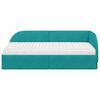 vidaXL Cadre de lit d'angle avec matelas 2 pcs Turquoise Velours