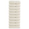 vidaXL Serviettes de toilette premium SOLUND 10 pi&egrave;ces Cr&egrave;me 30 x 30 cm 600 g/m&sup2;