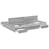 vidaXL Cadre de lit avec rangement avec porte Gris Sonoma 150 x 200 cm