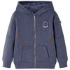 Sweat-shirt &agrave; capuche fermeture &eacute;clair enfants bleu fonc&eacute; m&eacute;lang&eacute; 116