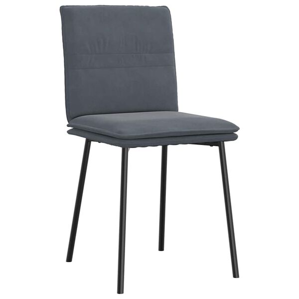 vidaXL Chaises &agrave; manger lot de 4 Gris fonc&eacute; Velours