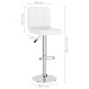 vidaXL Tabouret de bar Blanc Similicuir