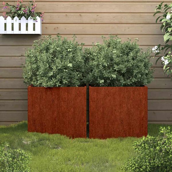 vidaXL Jardini&egrave;res 2 pcs 42x40x39 cm acier corten
