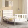 vidaXL Cadre de lit sans matelas blanc bois de pin massif