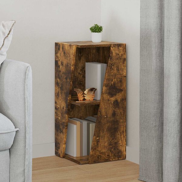 vidaXL &Eacute;tag&egrave;re lat&eacute;rale Ch&ecirc;ne fum&eacute; 33 x 32 x 70,5 cm Bois d'ing&eacute;nierie